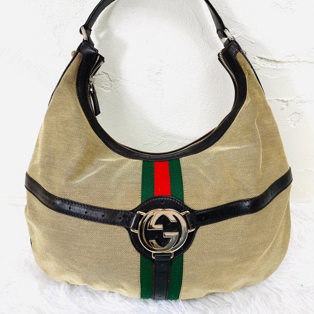 Vintage GUCCI Jackie GG Logo Shoulder Bag